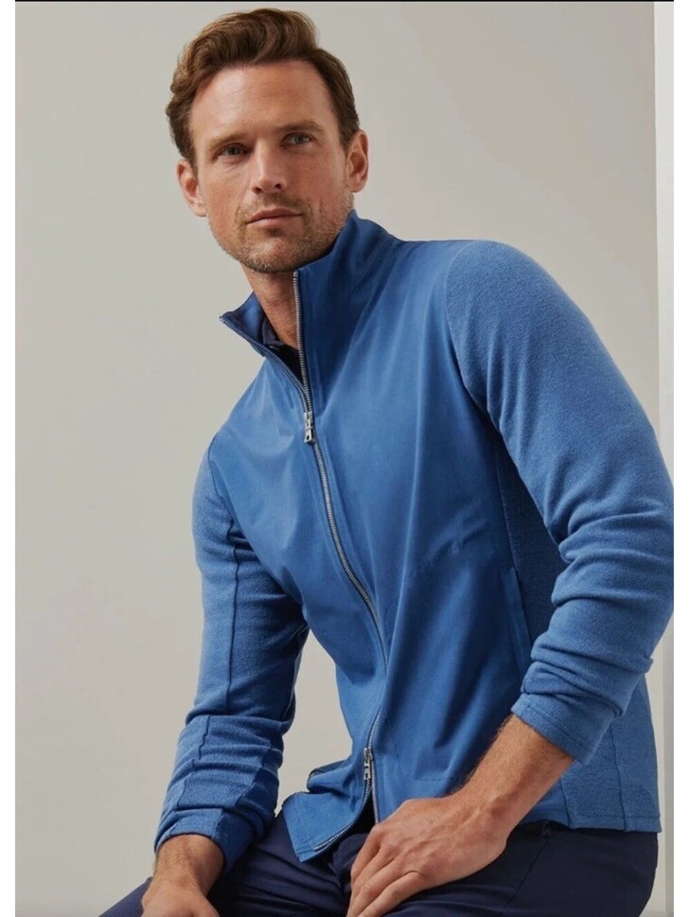 Peter Millar Men XL Solstice Performance Hybrid Full Zip Cardigan $200
